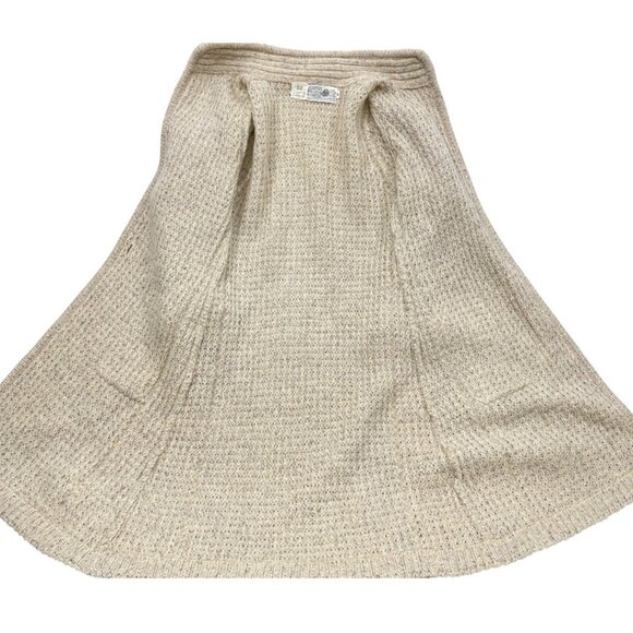 Vintage Long Wool Button Down Coat Jacket Cardigan Cable Knit Women's Medium - Picture 10 of 10